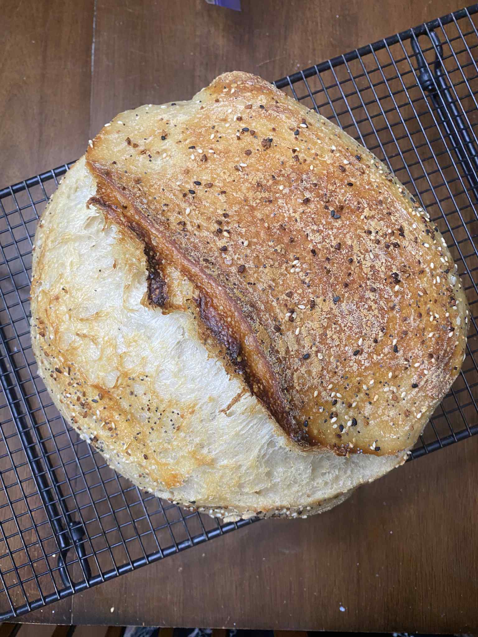 Everything but the bagel sourdough bread